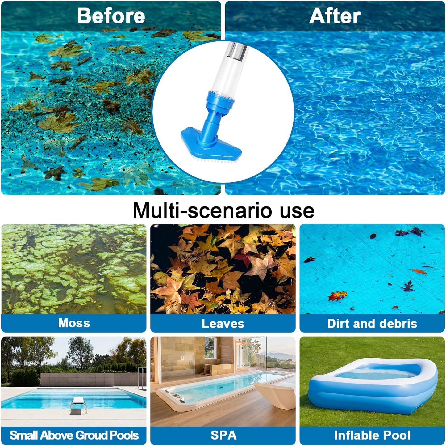 Rechargeable Cordless Electric Vacuum Cleaner for Pool and Spa