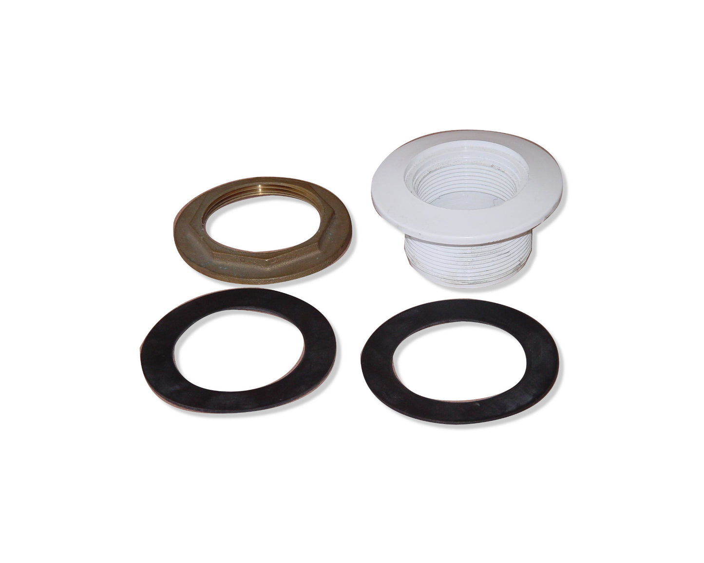 Afras FIP Inlet/Outlet Fitting with Brass Locknut for Vinyl Fiberglass, Steel, Wood and Fiber Panel Pools