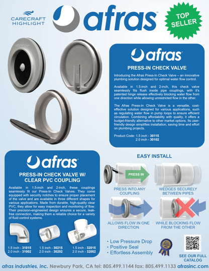Afras Press-In Check Valve