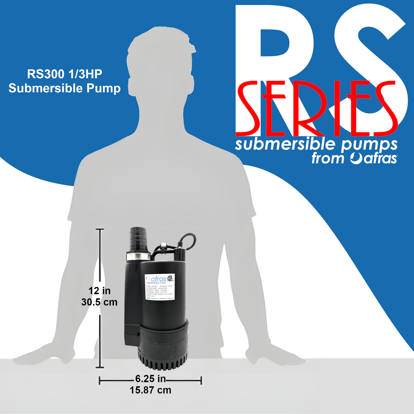 Afras RS300 1/3HP Submersible Pool Pump